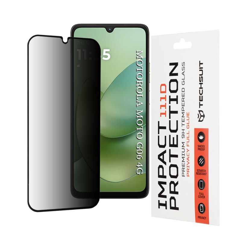 Folie pentru Motorola Moto G06 / Moto G06 Power - Techsuit 111D Privacy Full Glue - Black