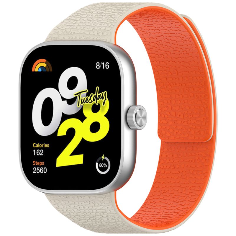 Curea pentru Xiaomi Smart Band 10 Pro/9 Pro/8 Pro/Redmi Watch 4/Watch 5/Watch 6 - Techsuit Watchband (W016) - Starlight / Orange