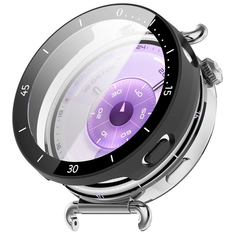 Husa pentru Huawei Watch GT 6 41mm / Watch GT 7 41mm + Folie - Techsuit Defense360 Pro Bezel - Matte Black