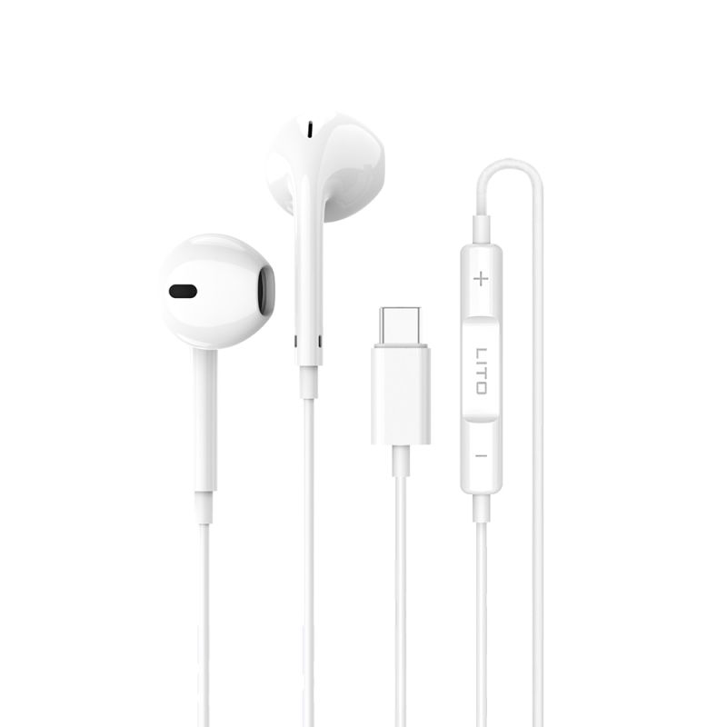Casti Half In-ear cu Microfon, Type-C, 1.2m - Lito (LF01T) - White