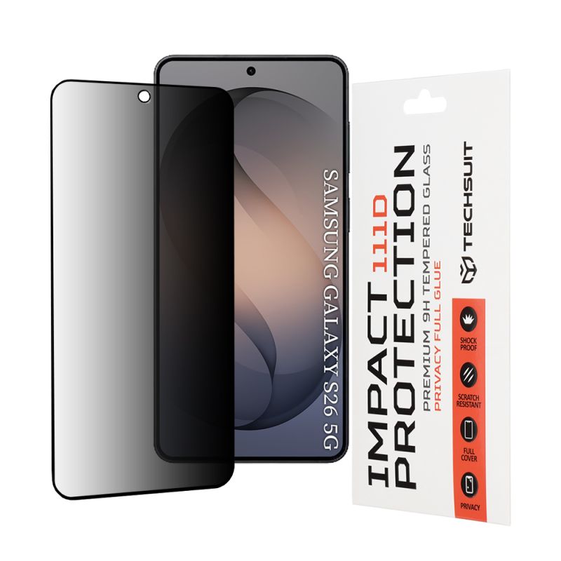 Folie pentru Samsung Galaxy S26 - Techsuit 111D Privacy Full Glue - Black