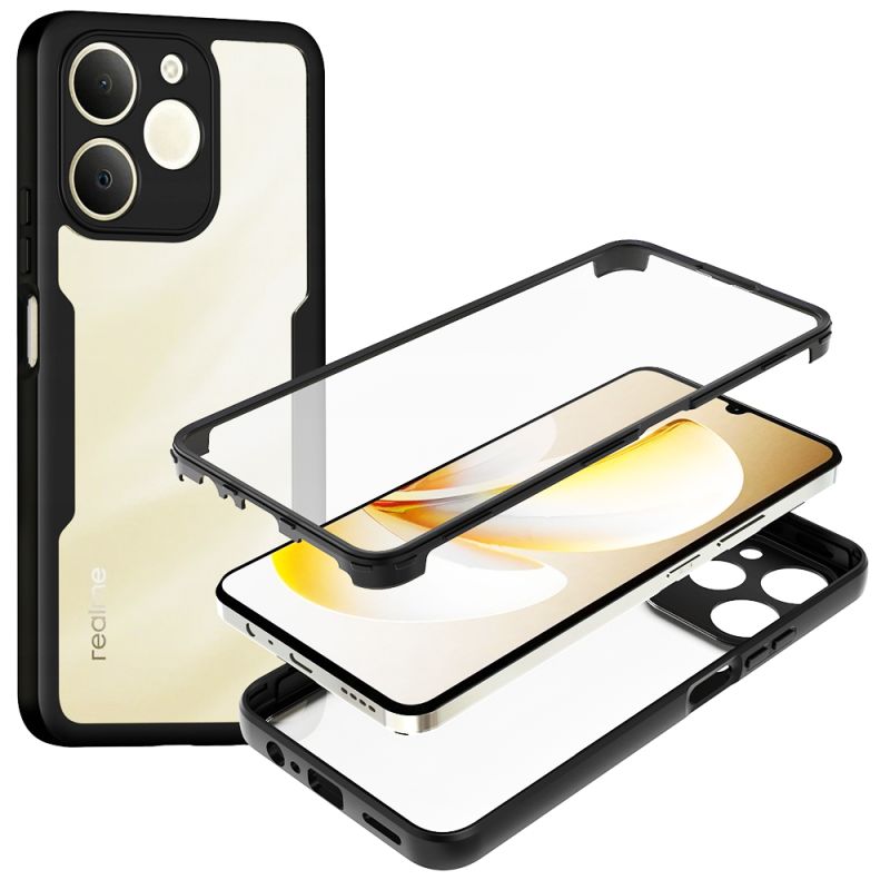 Husa pentru Realme Note 70T + Folie - Techsuit ColorVerse 360 Series - Black