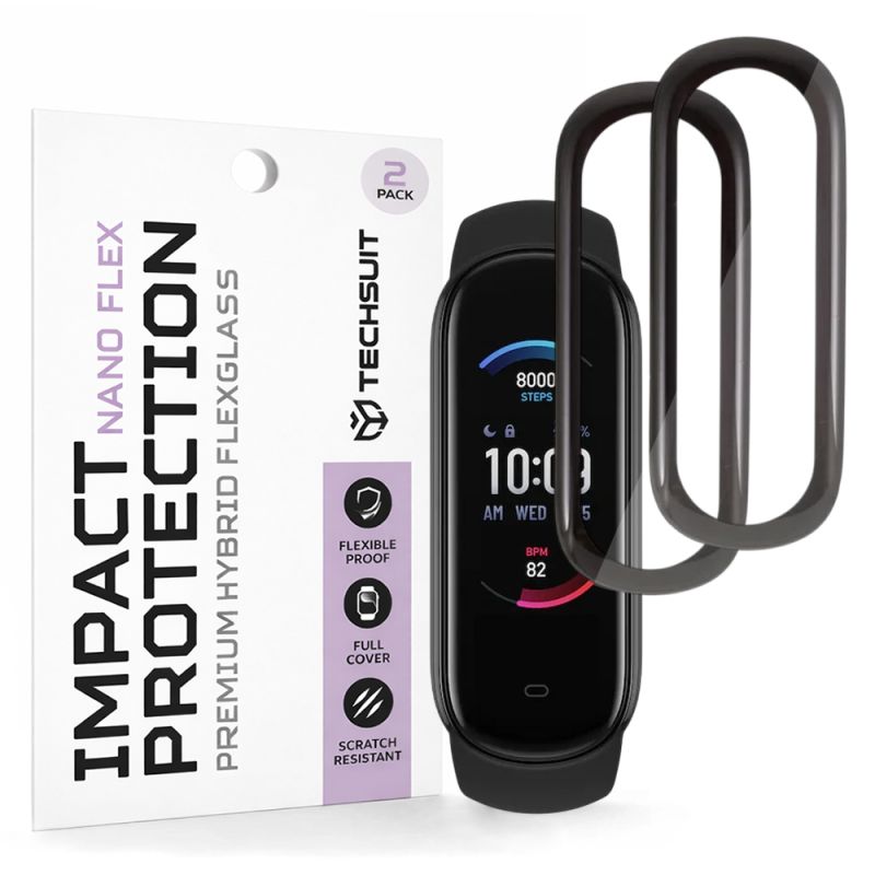 Folie pentru Amazfit Band 5 (set 2) - Techsuit Nano Flex - Black