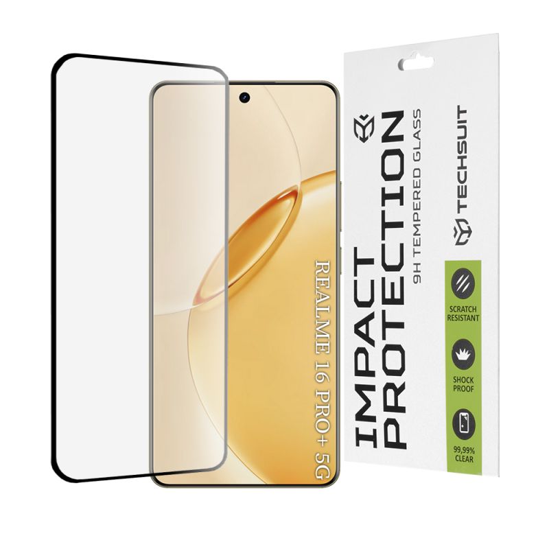 Folie pentru Realme 16 Pro+ - 111D Full Cover / Full Glue Glass / 3D Curved Screen - Black