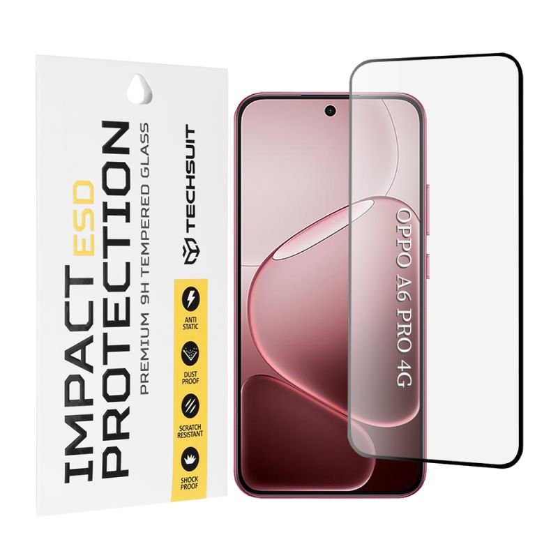 Folie pentru Oppo A6 Pro 4G / A6 Pro 5G / Reno15 F / Reno15 FS 5G/Reno14 F / Reno14 FS 5G - Techsuit ESD Glass - Black