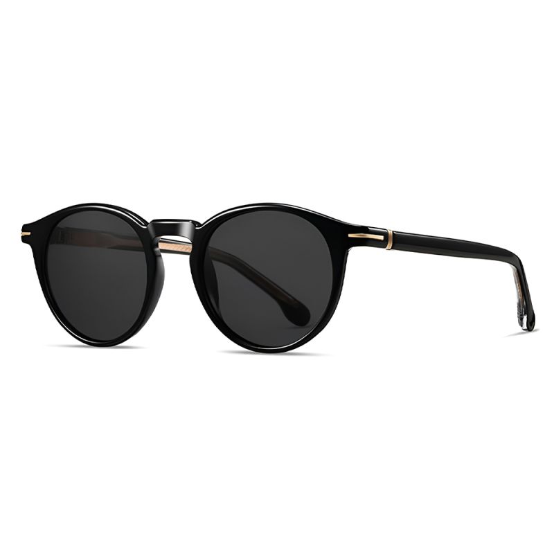 Ochelari Fashion Barbati, Forma Rotunda, Protectie UV - Techsuit (31235) - Black