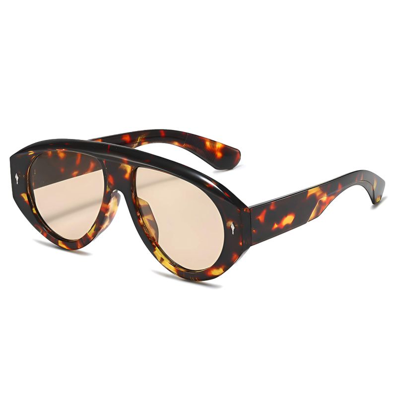 Ochelari Aviator, Supradimensionati, Vintage Charm - Techsuit (3991) - Safari