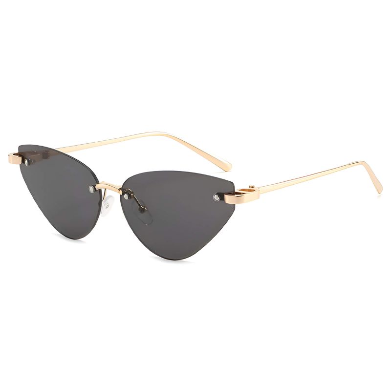 Ochelari de Soare Cat Eye, pentru Femei - Techsuit (S099) - Gold / Black