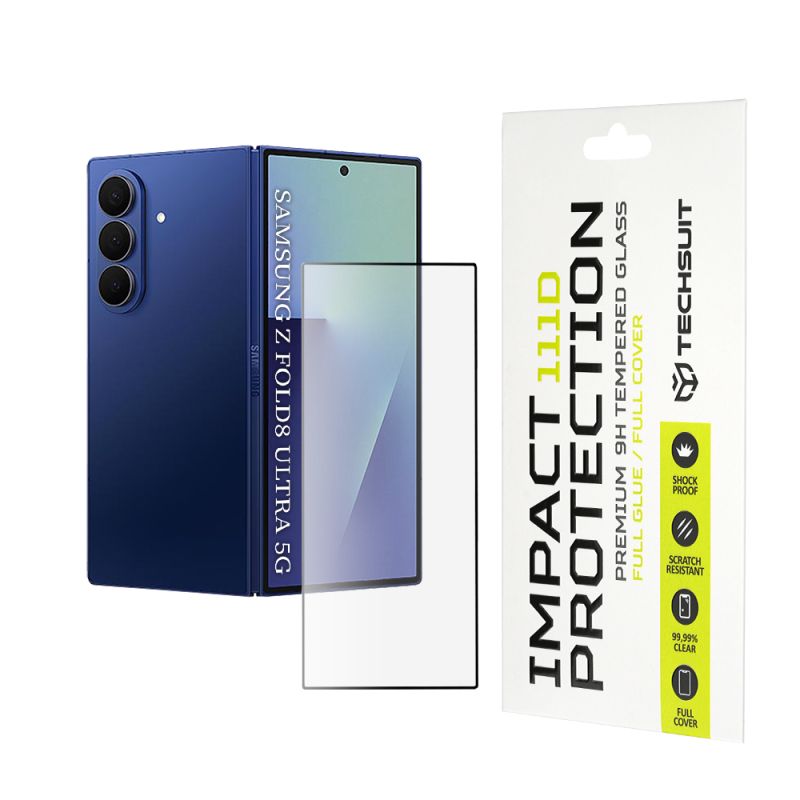Folie pentru Samsung Galaxy Z Fold8 Ultra - Techsuit 111D Full Cover / Full Glue Glass - Black
