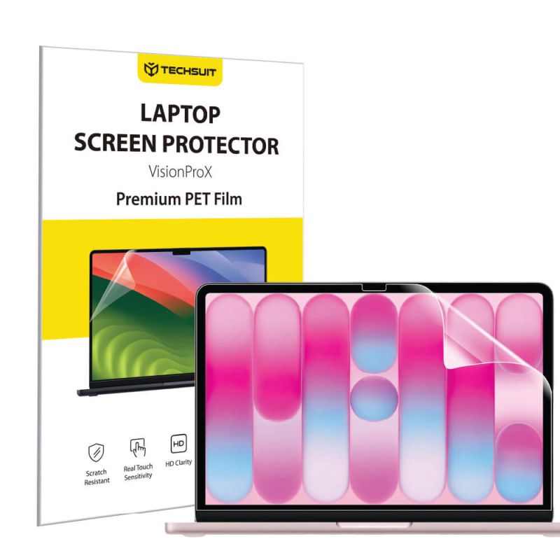 Folie pentru MacBook Neo 13" - Techsuit VisionProX Anti-Blue Light - Matte Clear