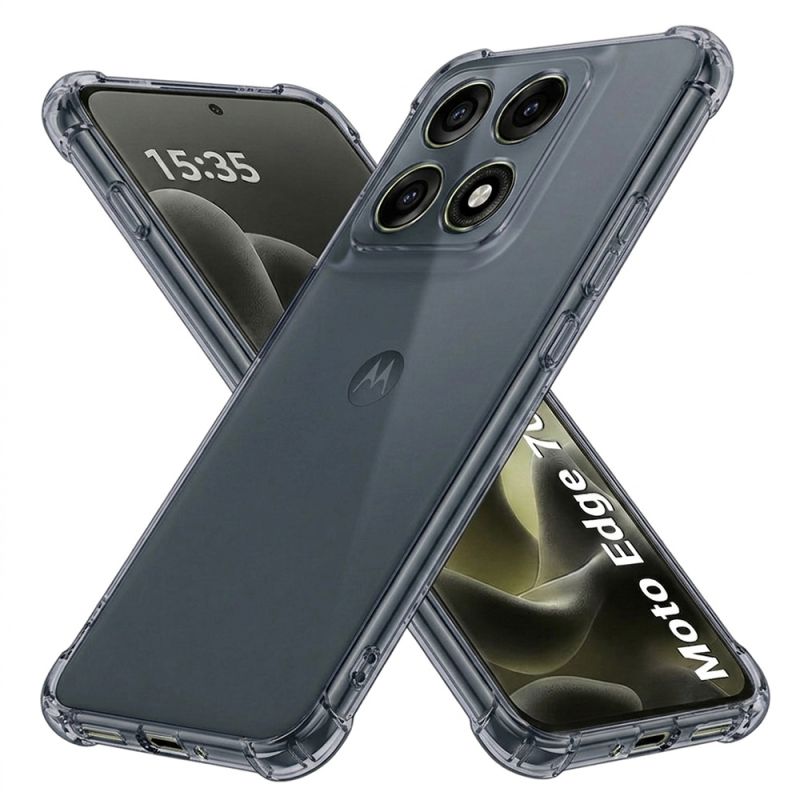 Husa pentru Motorola Edge 70 Pro - Techsuit Shockproof Clear Silicone - Smoke Black