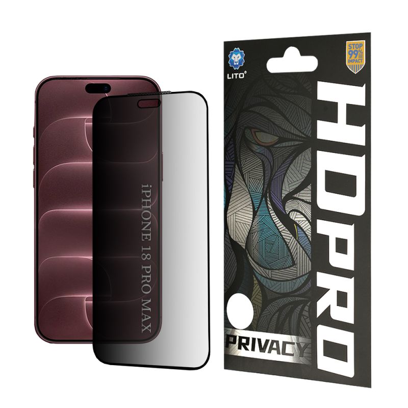 Folie pentru iPhone 18 Pro Max - Lito HD Pro Privacy - Black