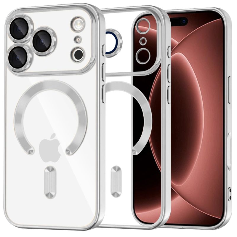 Husa pentru iPhone 18 Pro Max / iPhone 17 Pro Max - Techsuit Luxury Crystal MagSafe - Silver