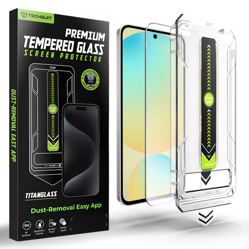 Folie pentru Samsung Galaxy S24 FE / A56 5G - Techsuit TitanGlass CrystalHD [Fingerprint Unlock Compatible] - Clear