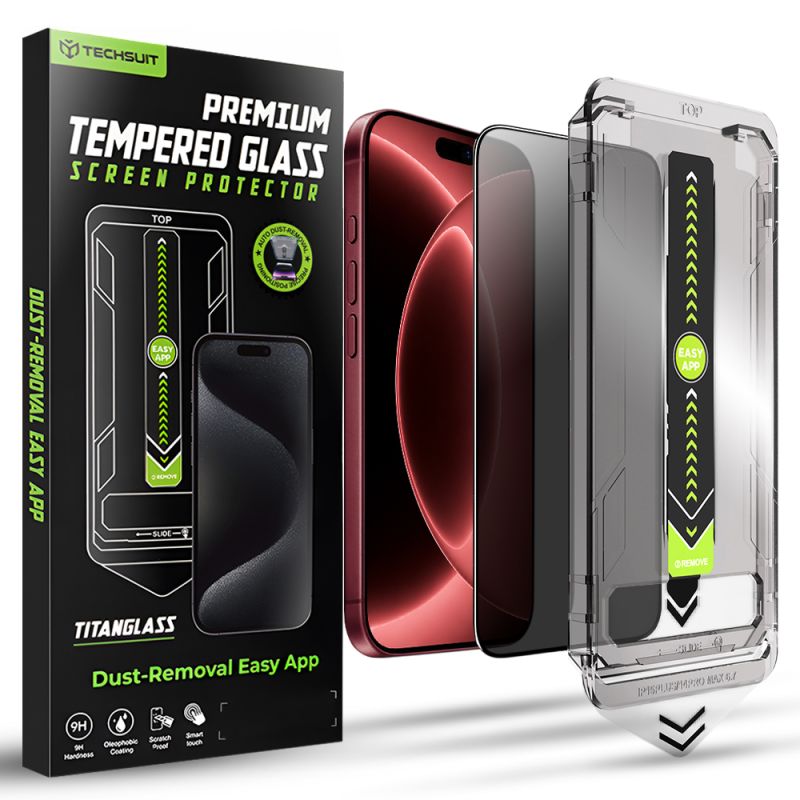 Folie pentru iPhone 18 Pro Max - Techsuit TitanGlass FullCover - Privacy
