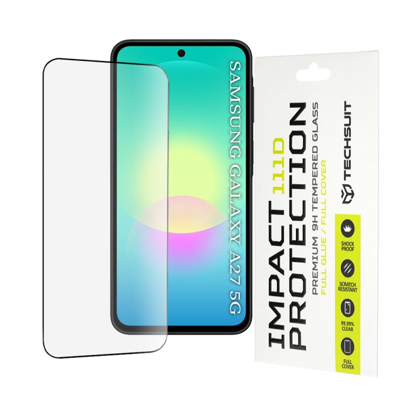 Folie pentru Samsung Galaxy A27 5G - Techsuit 111D Full Cover / Full Glue Glass - Black