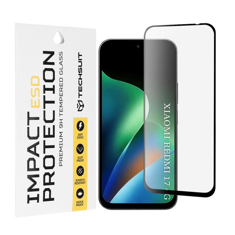 Folie pentru Xiaomi Redmi 17 4G / Redmi 17 5G / Poco C95 Pro 4G - Techsuit ESD Glass - Black