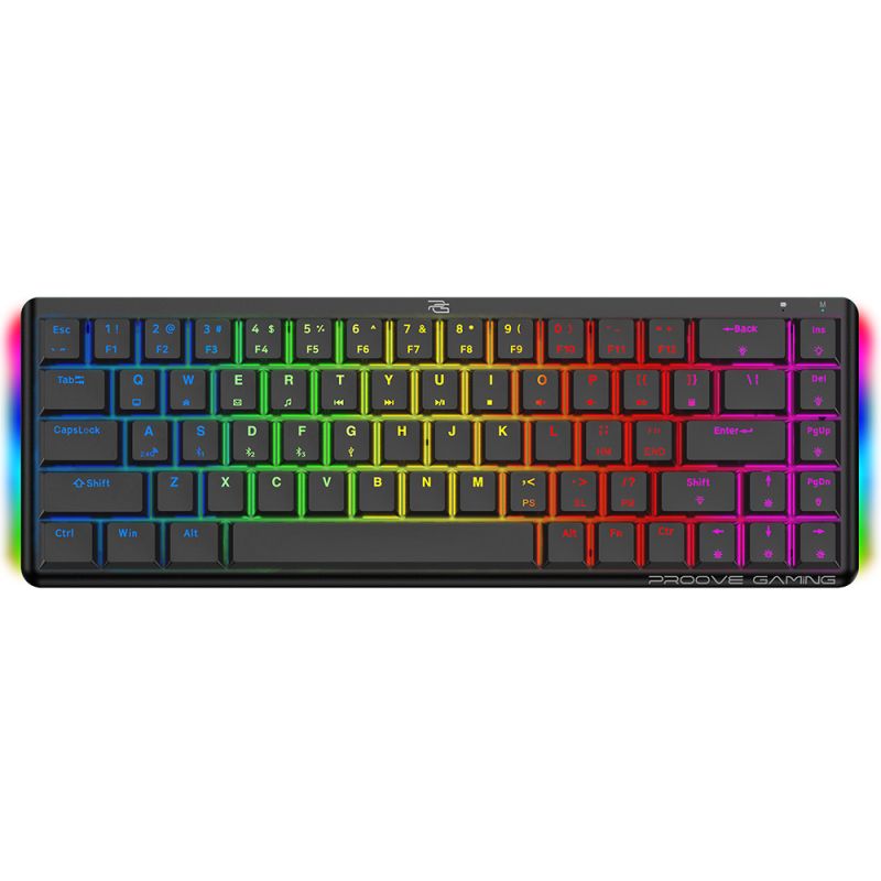 Tastatura fara Fir, Bluetooth, Type-C, RGB, 1500mAh - Proove (WKAFKEN22001) - Black