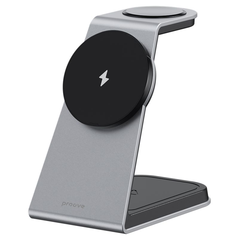 Statie pentru Incarcare fara Fir MagSafe, 3in1, 15W - Proove Omni Power (WSOP15020003) - Grey