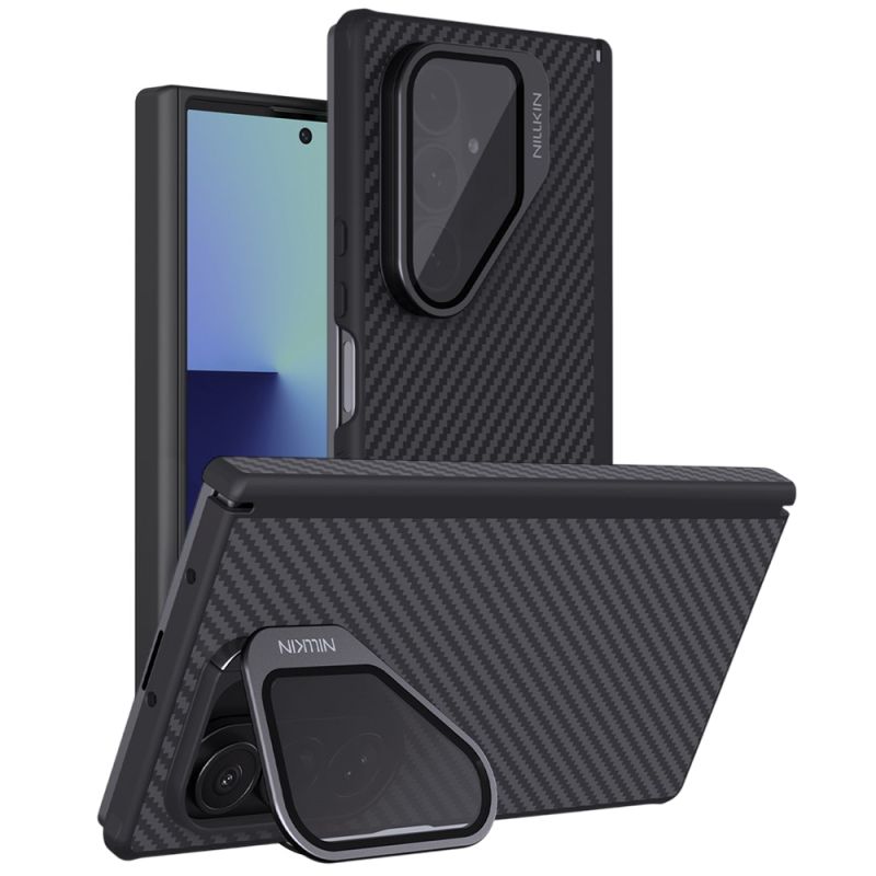 Husa pentru Samsung Galaxy Z Fold7 - Nillkin CarboProp Magnetic (with Transparent Black Lens Cover) - Black