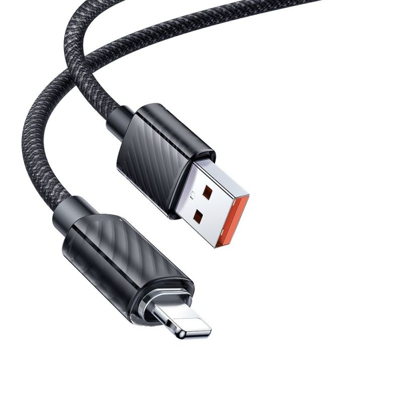 Cablu, USB la Lightning, Transparent, 3A, 1.2m - Mcdodo (CA-3640) - Black