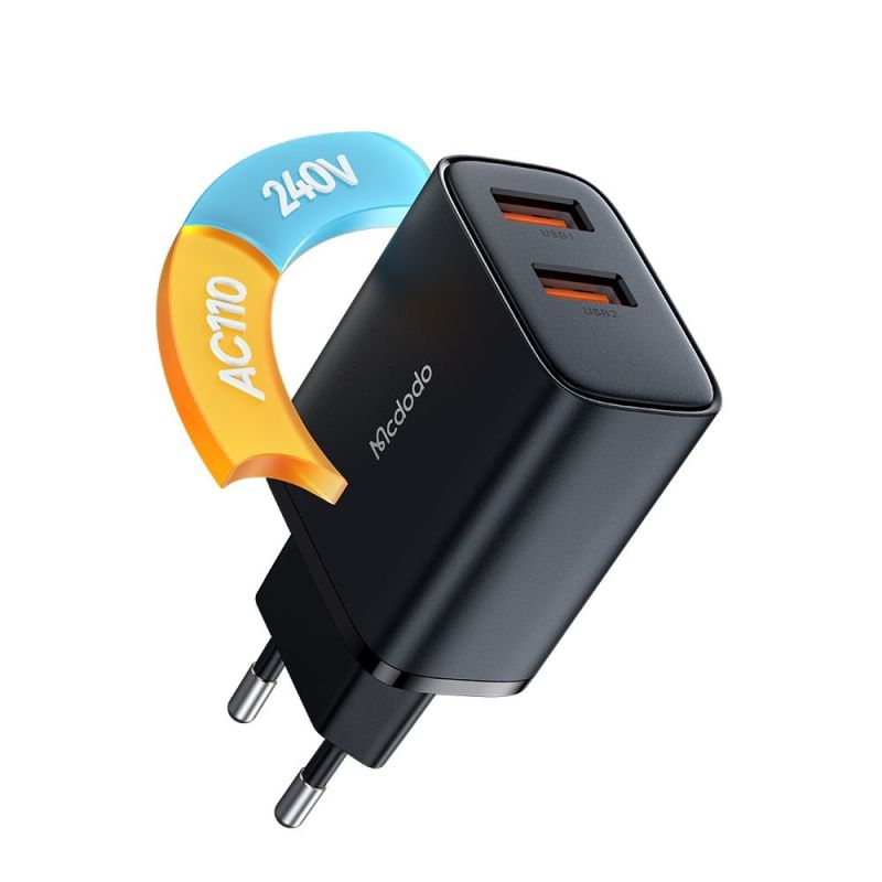 Incarcator pentru Priza, 2x USB-A. 12W, 2A - Mcdodo Beryllium Series (CH-5070) - Black