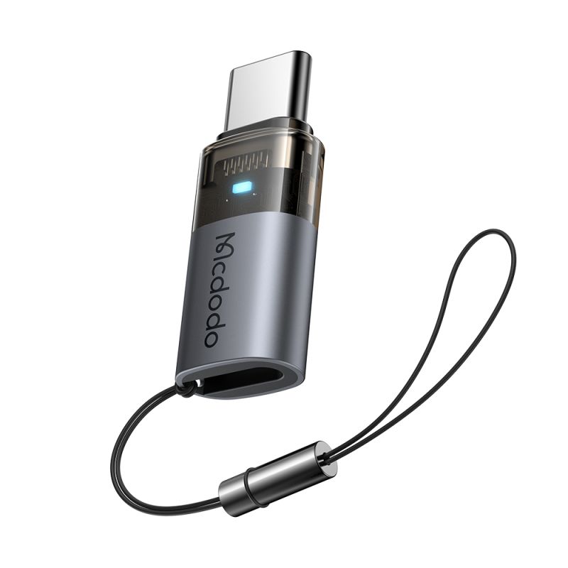 Adaptor Lightning la USB-C, cu Functia OTG, Lanyard - Mcdodo (OT-7610) - Black