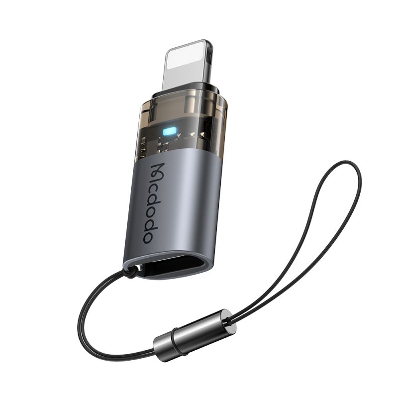 Adaptor USB-C la Lightning, cu Functia OTG, Lanyard - Mcdodo (OT-7630) - Black