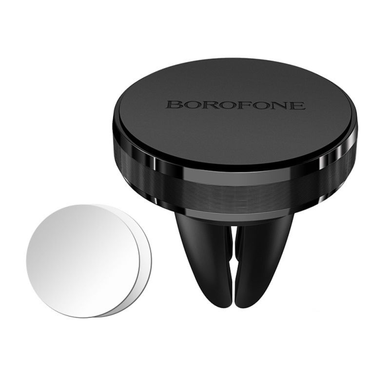 Suport pentru Masina, Magnetic, Grila de Ventilatie, Aluminiu + Silicon - Borofone Air (BH8) - Black
