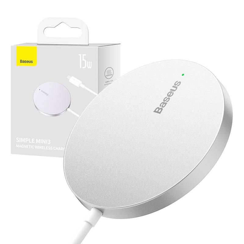 Incarcator Wireless Magnetic, 15W, 2A, 115-205 kHz - Baseus (CCJJ040012) - Silver