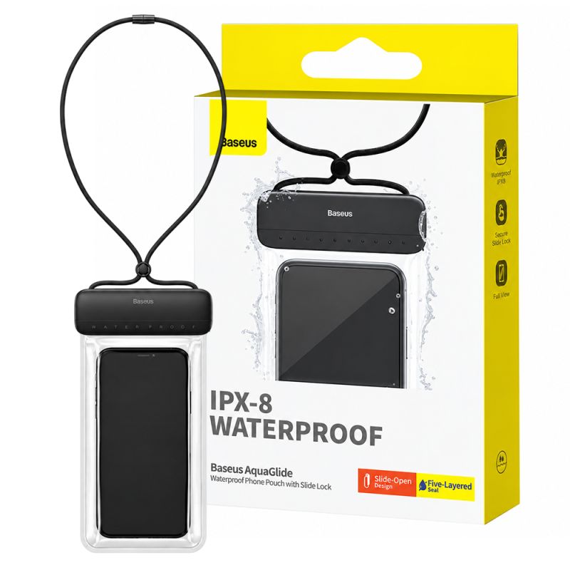 Husa Waterproof IPX8 pentru Telefon 7.2" - Baseus (P60263700113-00) - Cluster Black