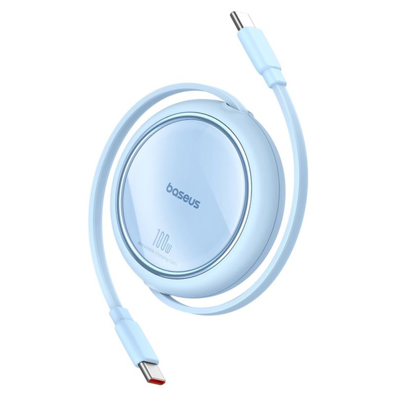 Cablu de Date Type-C la Type-C, 100W, 1m - Baseus Free2Draw Mini (P10364500311-00) - Galaxy Blue