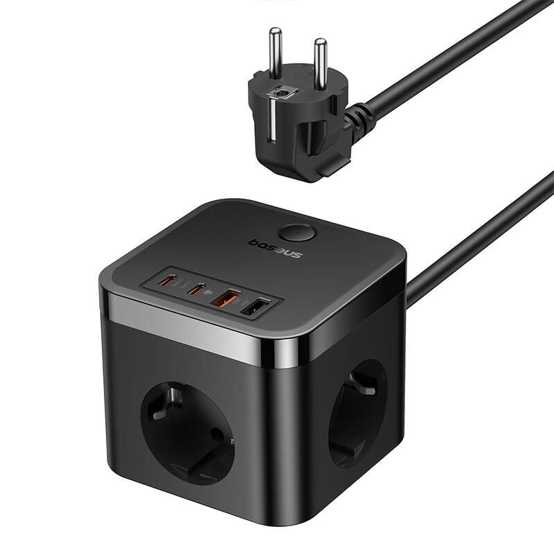 Prelungitor Priza 4000W, 1.5m - Baseus (E00066400117-00) - Black