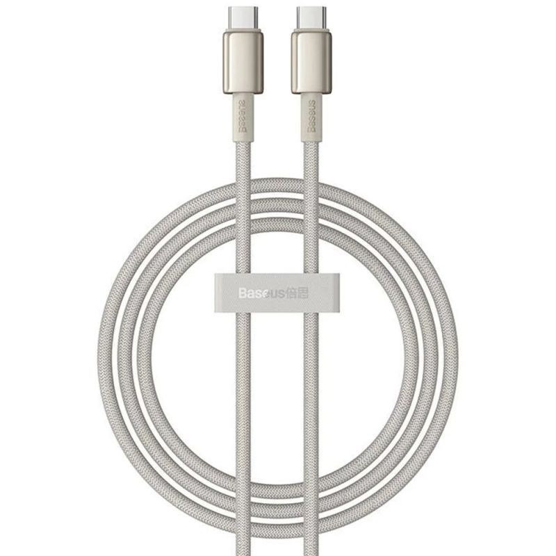 Cablu Type-C la Type-C, Super Fast Charge, 100W, 480Mbps, 1m - Baseus Tungsten Gold (P10319800G21-00) - Gold
