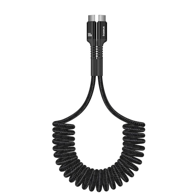 Cablu USB-C la USB-C, Flexibil, 100W, 1m - Baseus Fish-Eye (P10320203111-00) - Cluster Black
