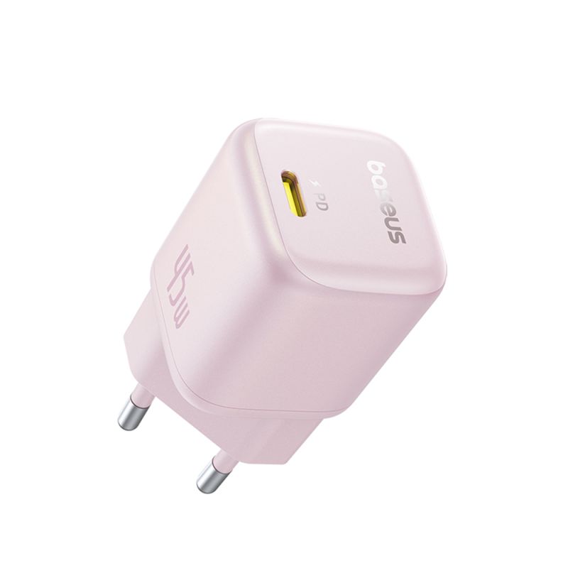 Alimentator pentru Priza, 45W, USB-C, GaN - Baseus PicoGo (P10176800413-00) - Baby Pink
