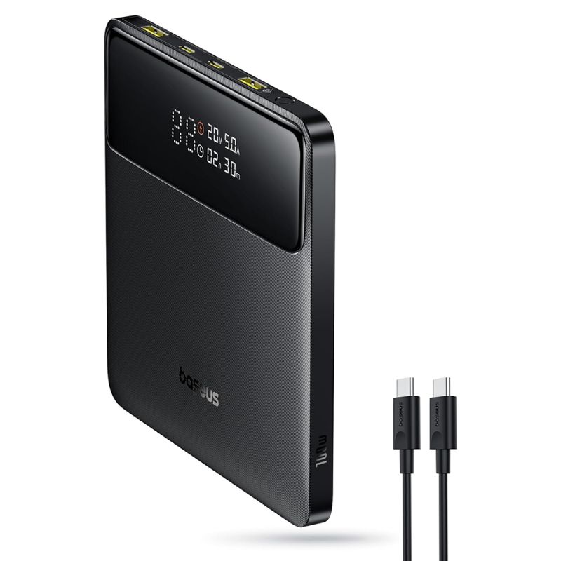 Acumulator extern, 4 Porturi, 100W, 20.000mAh, Ecran Digital - Baseus Blade H1 Lite (P10021604123-00) - Black