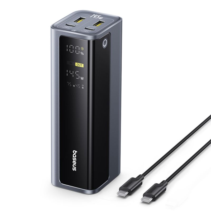 Acumulator Extern PD3.0, USB-C, USB, 145W, 20800mAh, Cablu Inclus - Baseus EnerGeek GP12 (P10082109813-00) - Grey