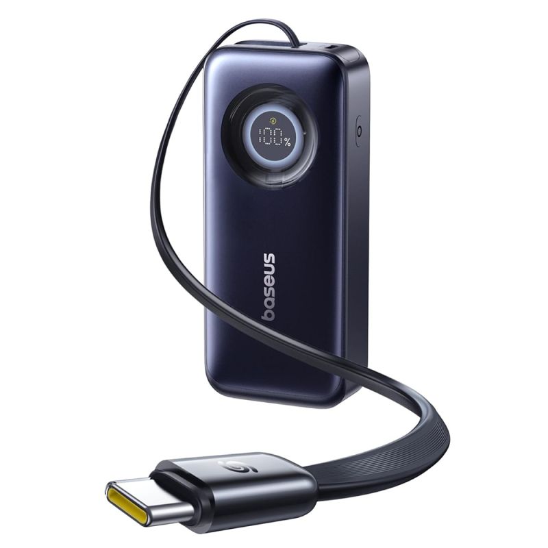 Acumulator Extern, Cablu Retractabil Type-C, 20.000mAh, 67W, Ecran Digital - Baseus Enercore CR11 (E0027H00) - Black