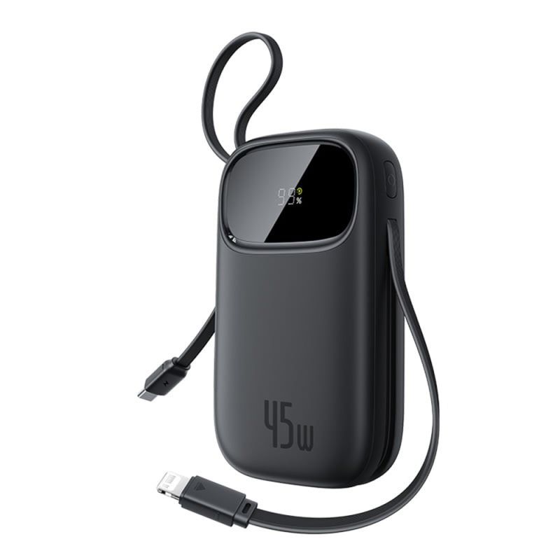 Power Bank, USB-C/Lightning Cabluri, 20000mAh, 45W, Digital Display - Baseus EnerFill FC31 Qpow 3 (E0028D00) - Cosmic Black