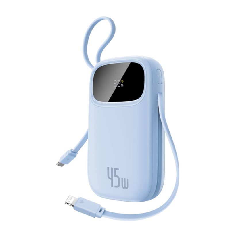 Power Bank, USB-C/Lightning Cabluri, 10000mAh, 45W, Digital Display - Baseus EnerFill FC31 Qpow 3 (E0028C03) - Galaxy Blue