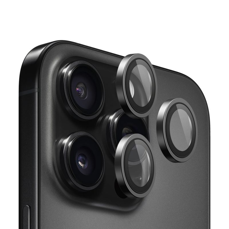 Folie pentru iPhone 15 Pro / iPhone 15 Pro Max / iPhone 16 Pro / iPhone 16 Pro Max - Blueo 99 Anti-Reflective Lens Glass - Black Titanium