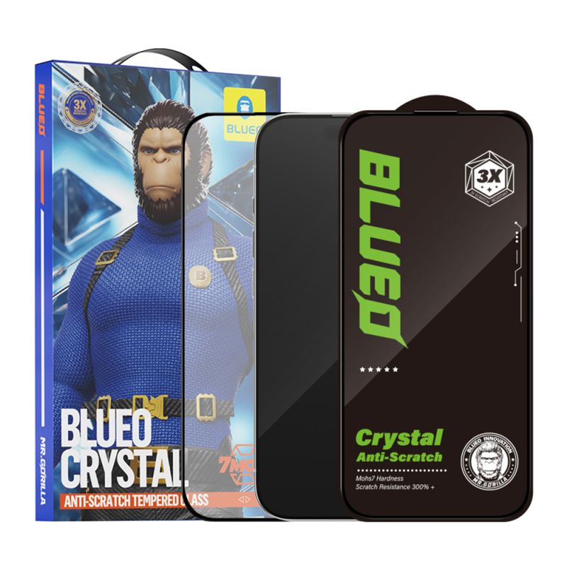 Folie pentru iPhone 17 Air - Blueo Crystal Anti-Scratch Glass - Black