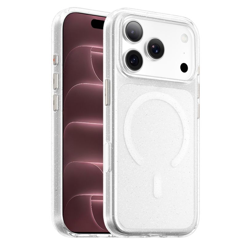 Husa pentru iPhone 18 Pro Max / iPhone 17 Pro Max - Blueo Crystal Pro Anti-Drop MagSafe - Glitter Transparent
