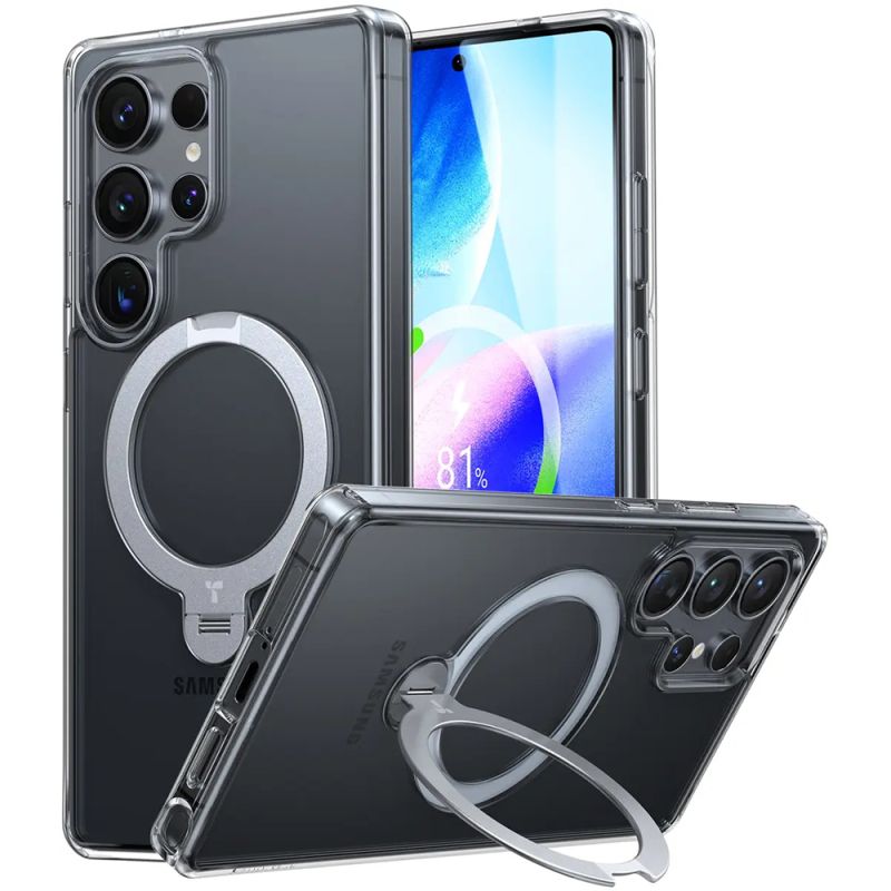 Husa pentru Samsung Galaxy S25 Ultra - Torras Ostand Spin MagSafe Series - Clear