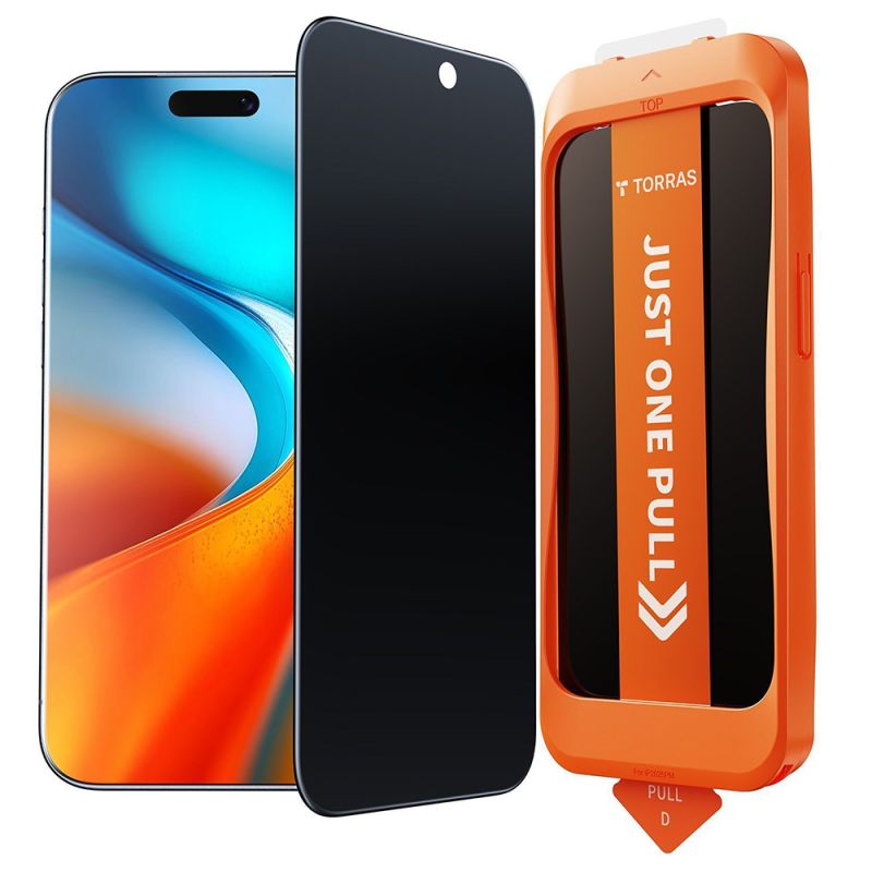 Folie pentru iPhone 17 Pro Max - Torras GlassGo Install Master Privacy - Black