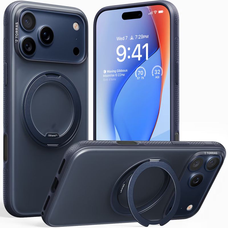 Husa pentru iPhone 17 Pro Max - Torras Ostand R Fitness Series - Navy Blue