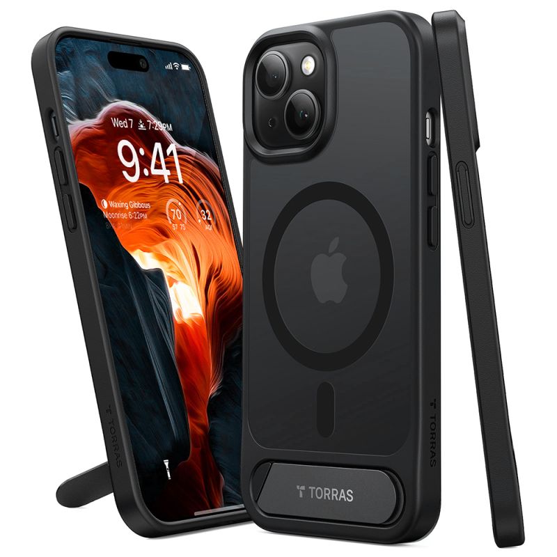 Husa pentru iPhone 15 - Torras Pstand MagSafe - Black