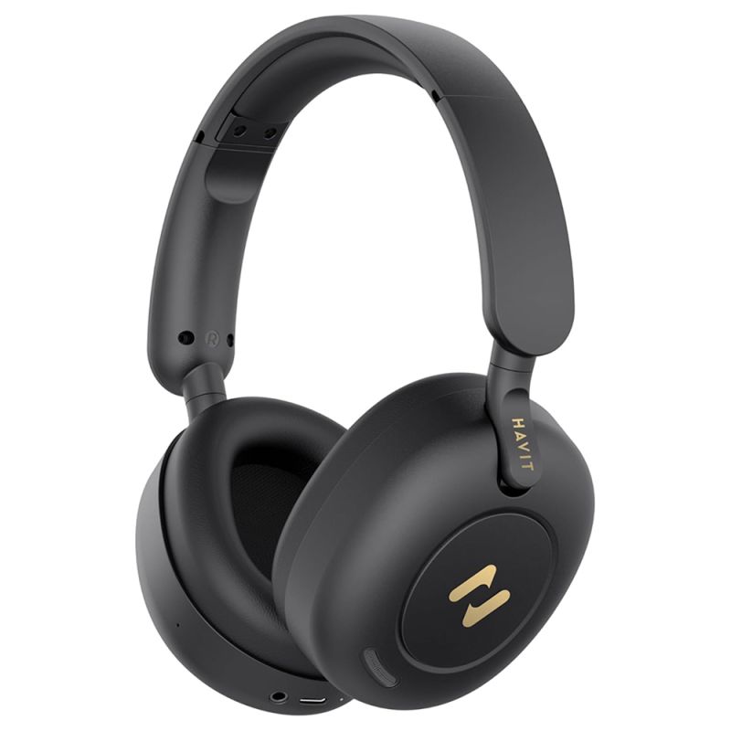Casti cu Husa de Protectie, Bluetooth 5.3, Hybrid ANC, 700mAh, USB-C - Havit (H655BT Pro) - Black