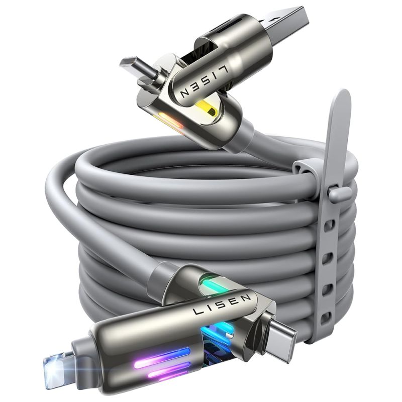 Cablu MultiPort, 240W, 4in1 - Lisen (YL0124110002) - Gray